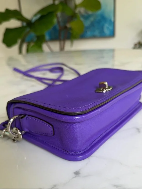 Coach Legacy Leather Penny Shoulder Crossbody Bag 19914 Ultraviolet Purple - Picture 9 of 15